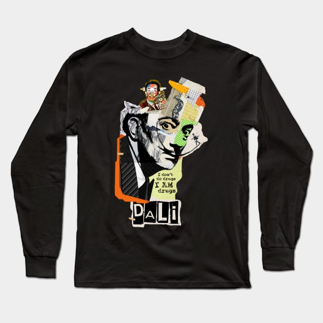 Salvador Dali - I Don't Do Drugs I AM Drugs Long Sleeve T-Shirt by michelkeck